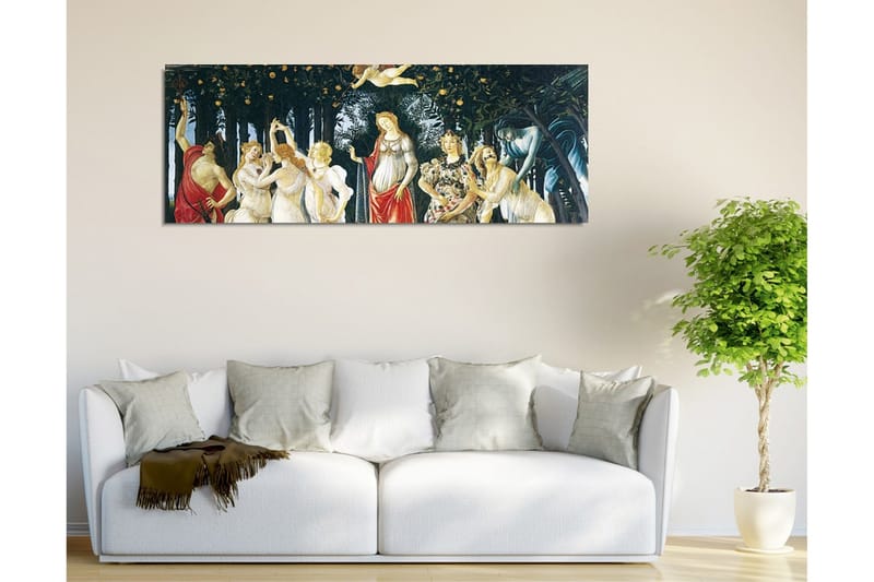Canvastavla - Mytologisk scen med kvinnliga gestalter i en fruktträdgård - Grön / Hudfärg / Röd - Inredning - Tavlor & posters - Canvastavla