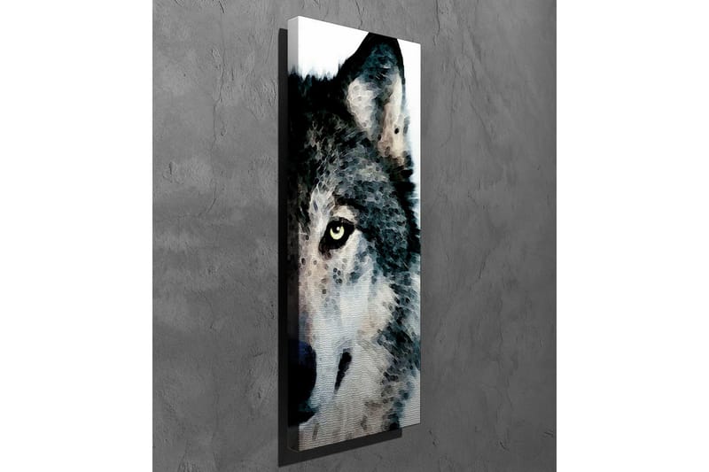 Canvastavla - Närbild av en vargs ansikte med intensiva ögon - Grå / Svart / Vit - Inredning - Tavlor & posters - Canvastavla
