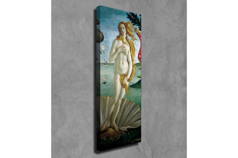 Canvastavla - Naken kvinna som står på en snäcka vid havet - Ljusblå / Hudfärgad / Grön - Inredning - Tavlor & posters - Canvastavla