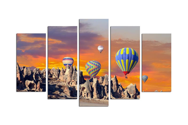 Canvastavla Nature 5-pack Flerfärgad - 20x60 cm - Canvastavla