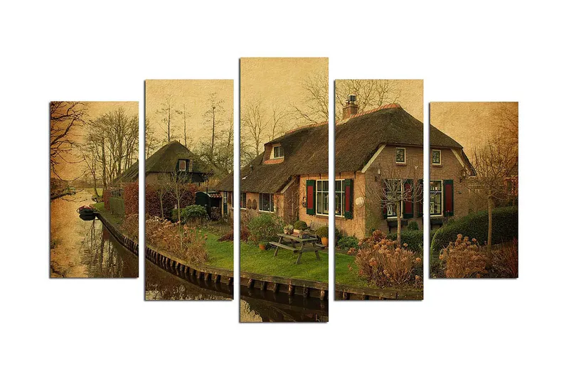 Canvastavla Nature 5-pack Flerfärgad, 20x60 cm