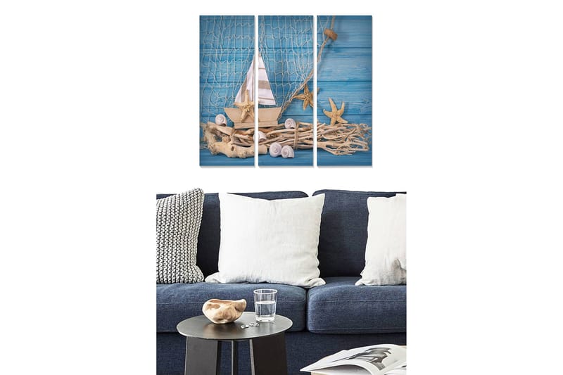 Canvastavla Nautical 3-pack Flerfärgad - 20x50 cm - Inredning - Tavlor & posters - Canvastavla