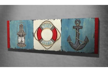 Canvastavla Navy ankare livboj - Blå/Röd - Inredning - Tavlor & posters - Canvastavla