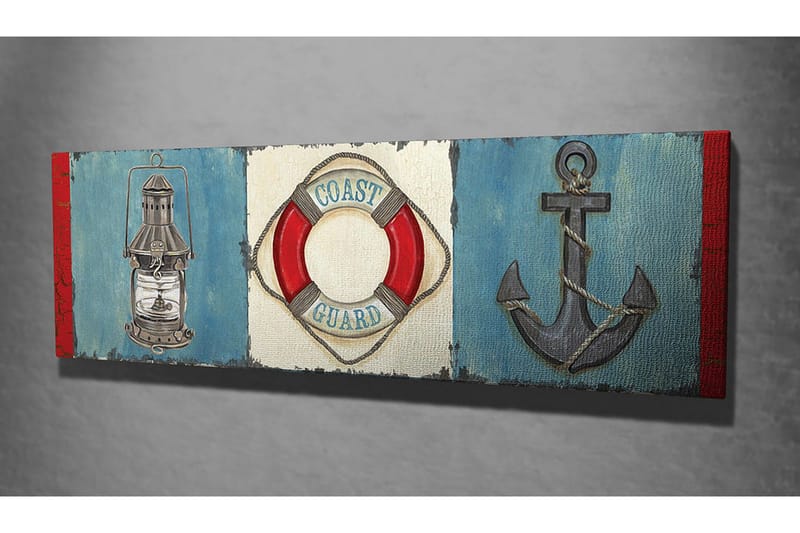 Canvastavla Navy ankare livboj - Blå/Röd - Inredning - Tavlor & posters - Canvastavla