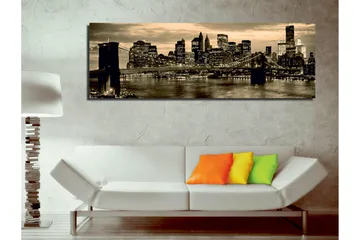 Canvastavla New York Brooklyn Bridge - Svart/Gul - Inredning - Tavlor & posters - Canvastavla