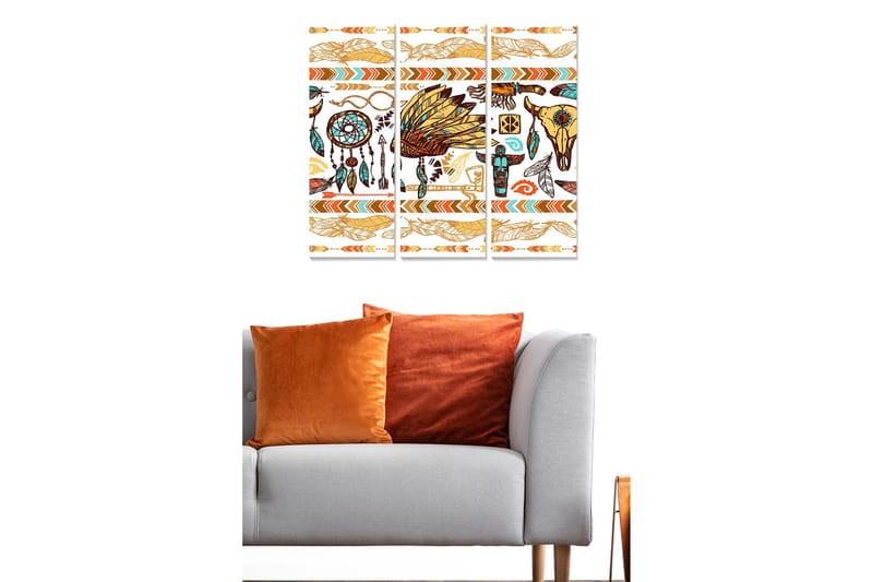 Canvastavla Oriental 3-pack Flerfärgad, 20x50 cm