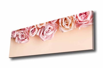 Canvastavla - Rosa rosor i mjuka nyanser mot en ljus bakgrund - Ljusrosa / Mörkrosa / Beige - Inredning - Tavlor & posters - Canvastavla
