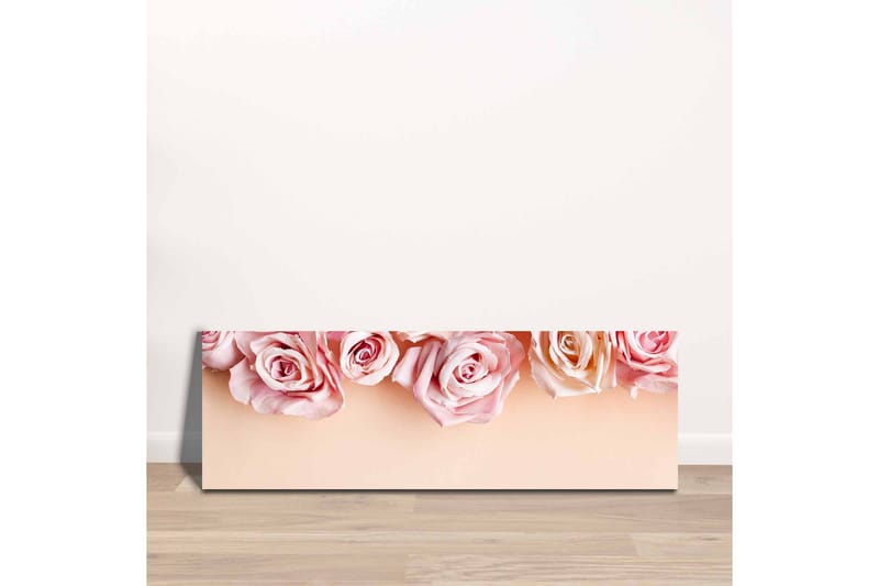Canvastavla - Rosa rosor i mjuka nyanser mot en ljus bakgrund - Ljusrosa / Mörkrosa / Beige - Inredning - Tavlor & posters - Canvastavla
