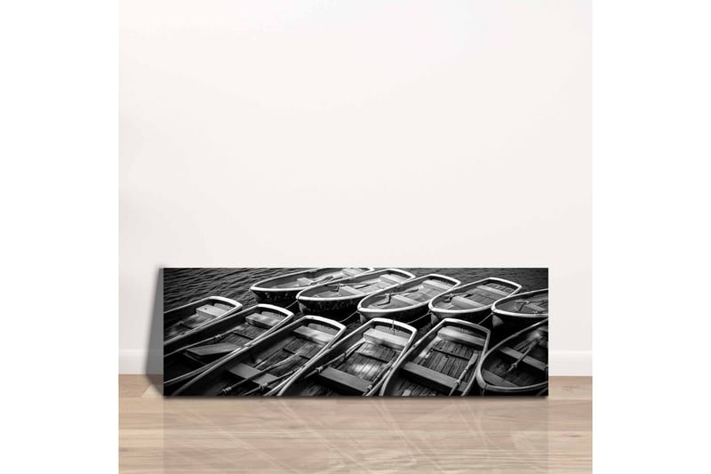Canvastavla - Samling av båtar i svartvitt - Svart / Grå / Vit - Inredning - Tavlor & posters - Canvastavla