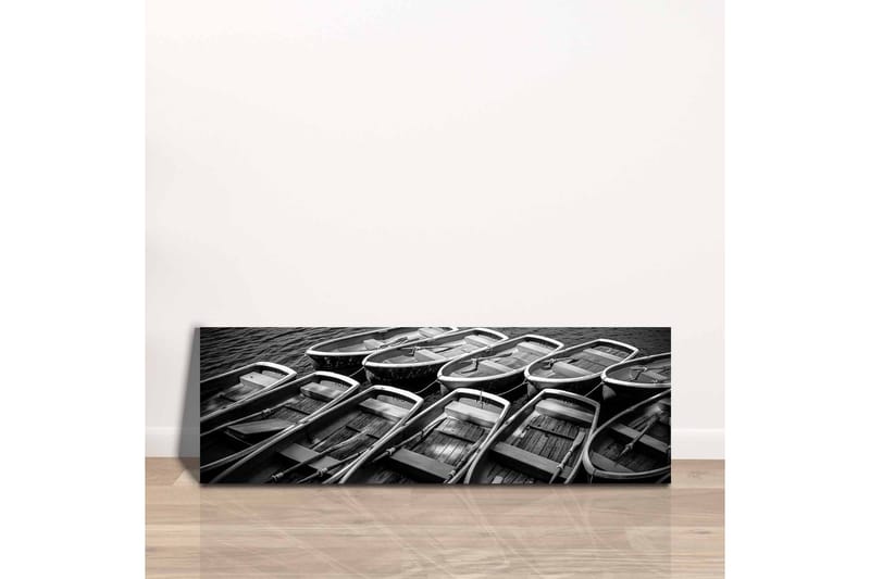 Canvastavla - Samling av båtar i svartvitt - Svart / Grå / Vit - Inredning - Tavlor & posters - Canvastavla