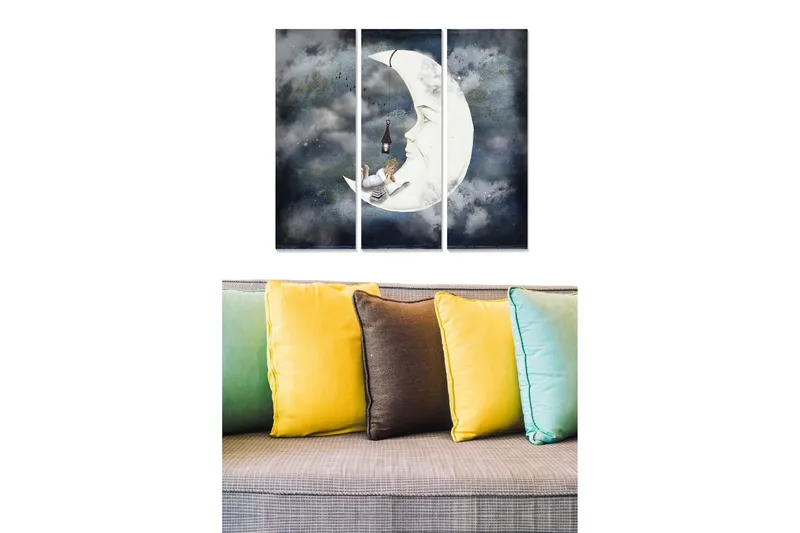 Canvastavla Scenic 3-pack Flerfärgad, 20x50 cm