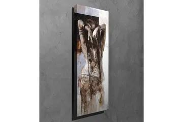 Canvastavla - Sensuell kvinna med uppsatt hår i en abstrakt komposition - Brunt / Beige / Vitt - Inredning - Tavlor & posters - Canvastavla