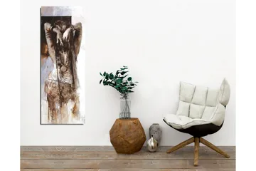 Canvastavla - Sensuell kvinna med uppsatt hår i en abstrakt komposition - Brunt / Beige / Vitt - Inredning - Tavlor & posters - Canvastavla