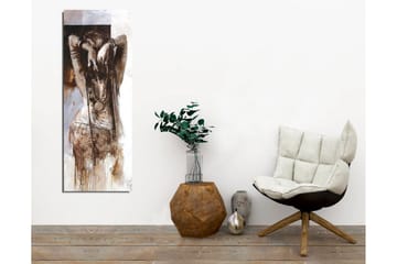 Canvastavla - Sensuell kvinna med uppsatt hår i en abstrakt komposition - Brunt / Beige / Vitt - Inredning - Tavlor & posters - Canvastavla