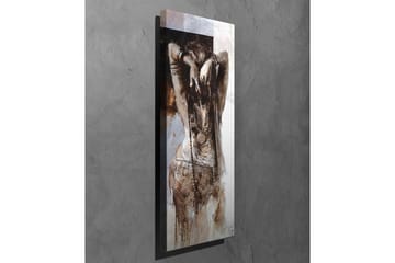 Canvastavla - Sensuell kvinna med uppsatt hår i en abstrakt komposition - Brunt / Beige / Vitt - Inredning - Tavlor & posters - Canvastavla