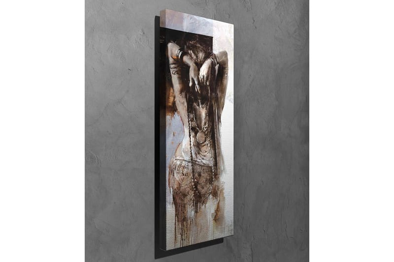 Canvastavla - Sensuell kvinna med uppsatt hår i en abstrakt komposition - Brunt / Beige / Vitt - Inredning - Tavlor & posters - Canvastavla