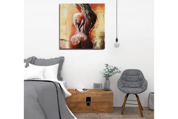 Canvastavla - Sensuell nakenfigur med fokus på ryggen - Terrakotta / Beige / Svart - Inredning - Tavlor & posters - Canvastavla