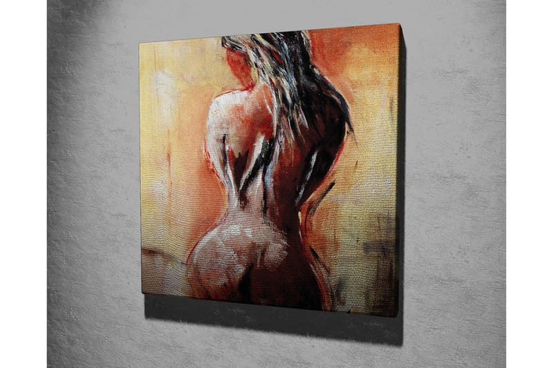 Canvastavla - Sensuell nakenfigur med fokus på ryggen - Terrakotta / Beige / Svart - Inredning - Tavlor & posters - Canvastavla