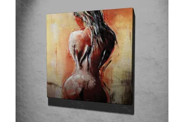 Canvastavla - Sensuell nakenfigur med fokus på ryggen - Terrakotta / Beige / Svart - Inredning - Tavlor & posters - Canvastavla