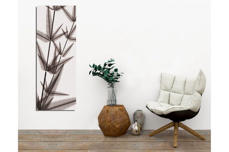 Canvastavla - Silhuett av bambuskott i svartvitt - Svart / Grå / Vit - Inredning - Tavlor & posters - Canvastavla
