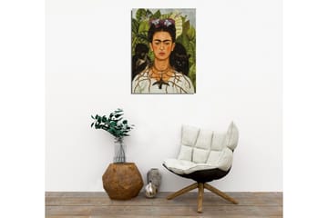 Canvastavla - Självporträtt med djur och grönska i bakgrunden - Grön / Brun / Svart - Inredning - Tavlor & posters - Canvastavla