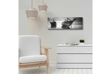 Canvastavla - Skeppsvrak i stilla vatten - Svart / Vitt / Grått - Inredning - Tavlor & posters - Canvastavla