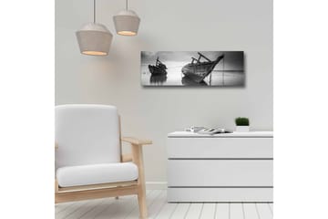 Canvastavla - Skeppsvrak i stilla vatten - Svart / Vitt / Grått - Inredning - Tavlor & posters - Canvastavla