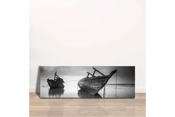 Canvastavla - Skeppsvrak i stilla vatten - Svart / Vitt / Grått - Inredning - Tavlor & posters - Canvastavla