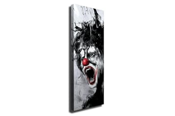 Canvastavla - Skrikande clown med röd näsa och dramatiska ansiktsdrag - Svart / Vit / Röd - Inredning - Tavlor & posters - Canvastavla