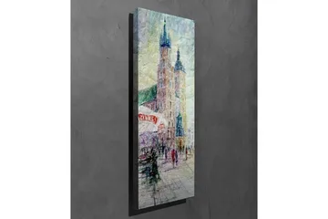 Canvastavla - Stadsscen med historiska byggnader och människor i rörelse - Ljusblå / Beige / Grön - Inredning - Tavlor & posters - Canvastavla