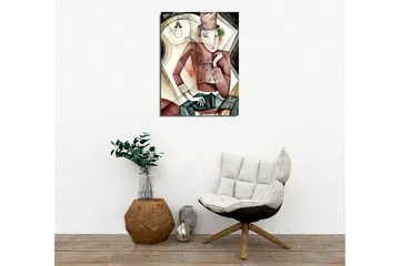 Canvastavla - Stiliserad man i hatt med en mystisk blick - Brun / Grön / Beige - Inredning - Tavlor & posters - Canvastavla