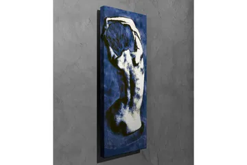 Canvastavla - Stiliserad rygg av en naken människa i en elegant pose - Mörkblå / Vit - Inredning - Tavlor & posters - Canvastavla