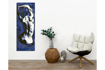Canvastavla - Stiliserad rygg av en naken människa i en elegant pose - Mörkblå / Vit - Inredning - Tavlor & posters - Canvastavla