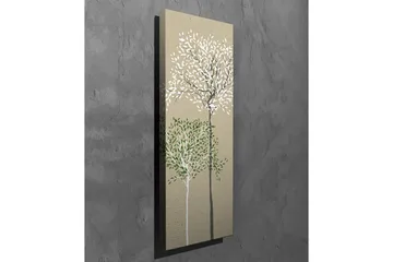 Canvastavla - Stiliserade träd med vita och gröna löv på en neutral bakgrund - Grön / Vit / Beige - Inredning - Tavlor & posters - Canvastavla