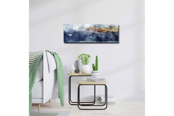 Canvastavla - Storslagen berglandskap med snöklädda toppar - Mörkblå / Grå / Guld - Inredning - Tavlor & posters - Canvastavla