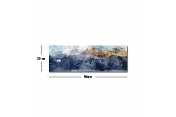 Canvastavla - Storslagen berglandskap med snöklädda toppar - Mörkblå / Grå / Guld - Inredning - Tavlor & posters - Canvastavla