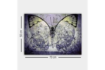 Canvastavla - Storslagen fjäril med intrikata mönster och detaljer - Lila / Svart / Grön - Inredning - Tavlor & posters - Canvastavla