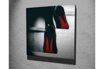 Canvastavla - Svarta högklackade skor med röda detaljer - Svart / Röd - Inredning - Tavlor & posters - Canvastavla