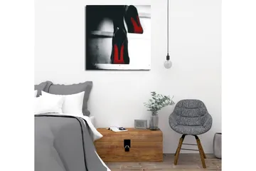 Canvastavla - Svarta högklackade skor med röda detaljer - Svart / Röd - Inredning - Tavlor & posters - Canvastavla