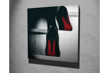 Canvastavla - Svarta högklackade skor med röda detaljer - Svart / Röd - Inredning - Tavlor & posters - Canvastavla