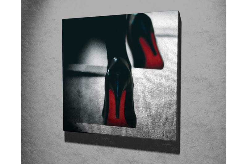 Canvastavla - Svarta högklackade skor med röda detaljer - Svart / Röd - Inredning - Tavlor & posters - Canvastavla