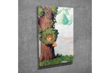 Canvastavla - Träd med ansikte och grönska som omger det - Grön / Brun / Ljusblå - Inredning - Tavlor & posters - Canvastavla