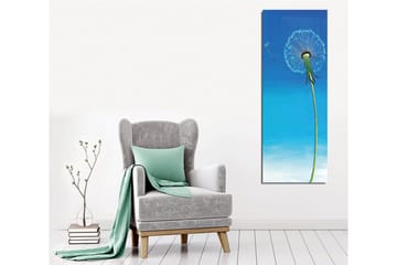 Canvastavla - Tussilago med blå bakgrund - Blå / Grön / Vit - Inredning - Tavlor & posters - Canvastavla