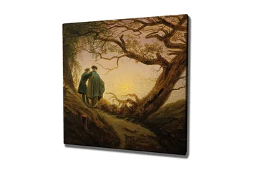 Canvastavla - Två personer som står tillsammans under ett stort träd vid solnedgången - Mörkgrön / Brun / Ljusgul - Inredning - Tavlor & posters - Canvastavla