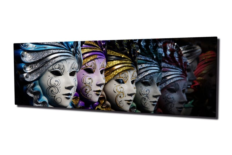 Canvastavla Utsmyckade ansiktsmaskar - Flerfärgad - Inredning - Tavlor & posters - Canvastavla