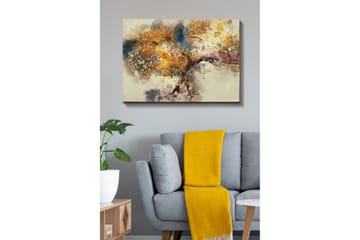 Canvastavla - Vacker trädkrona med gyllene lövverk - Guld / Brun / Blå - Inredning - Tavlor & posters - Canvastavla