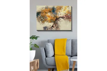 Canvastavla - Vacker trädkrona med gyllene lövverk - Guld / Brun / Blå - Inredning - Tavlor & posters - Canvastavla