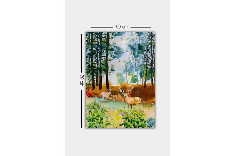 Canvastavla - Vackra hjortar i en skogsmiljö - Grön / Brun / Beige - Inredning - Tavlor & posters - Canvastavla