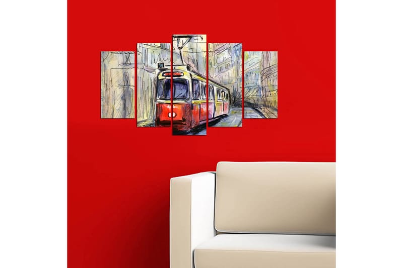 Canvastavla Vehicles 5-pack Flerfärgad - 20x60 cm - Inredning - Tavlor & posters - Canvastavla