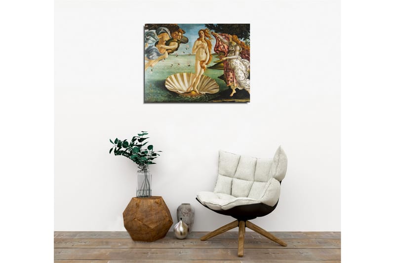 Canvastavla - Venus som stiger ur havet på en snäcka - Hudton / Himmelsblå / Grön - Inredning - Tavlor & posters - Canvastavla